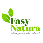 Logotipo de Easy Natura con dos hojas verdes y el eslogan salud fácil - vida natural.